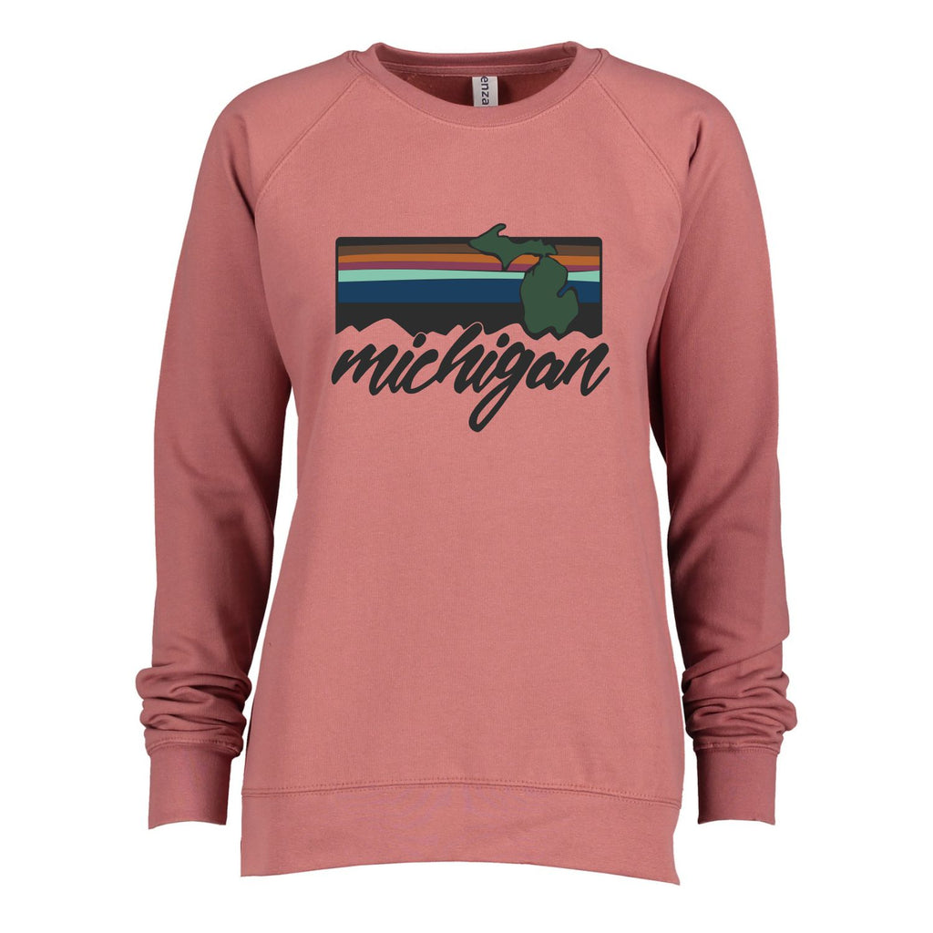 Michigan XOXO on sale Crewneck Sweatshirt - Mauve