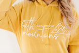 Faith can move Mountains  //  Mustard Dye-washed Hoodie Sweatshirt