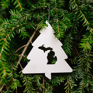 Metal Tree Michigan Ornament