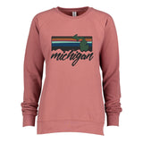 Michigan ~  Dusty Mauve + Colored graphic Crew Neck Sweatshirt