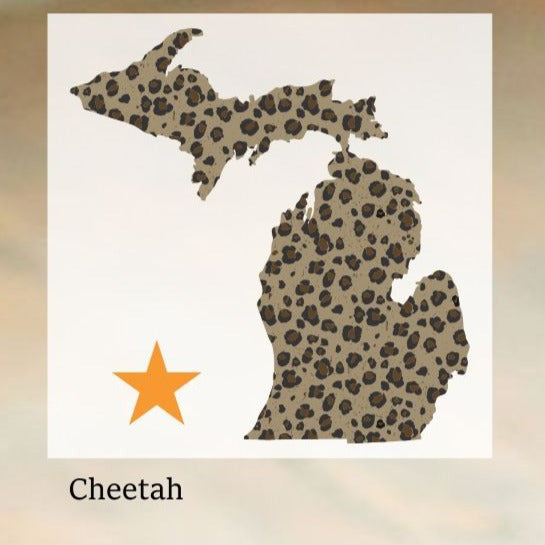 Decal  //  Michigan  ~  Cheetah Michigan Decal