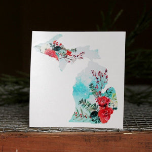 Decal  //  Michigan  ~  Holiday Rose