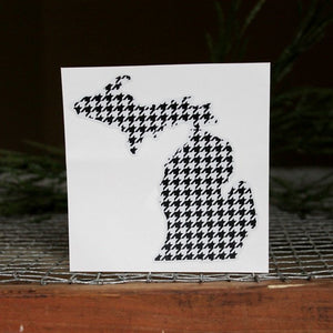 Decal  //  Michigan  ~  Houndstooth Black + White