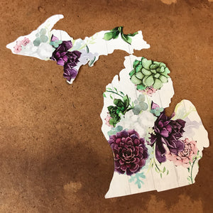 Decal  //  Michigan  ~  Purple & Green Michigan Decal