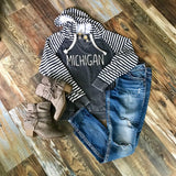 Apparel //  Michigan ~  Striped Comfy Sweatshirt