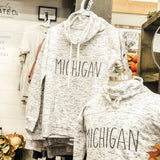 Michigan ~  Marble Cowl Neck Sweatshirt