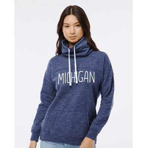 Michigan ~  Navy Cowl Neck Sweatshirt